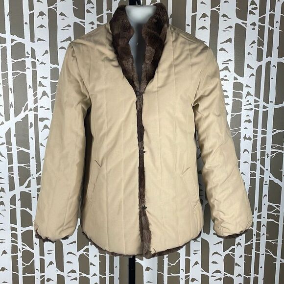 2 in 1 Reversible Brown Sheared Fur Jacket - Picture 5 of 9